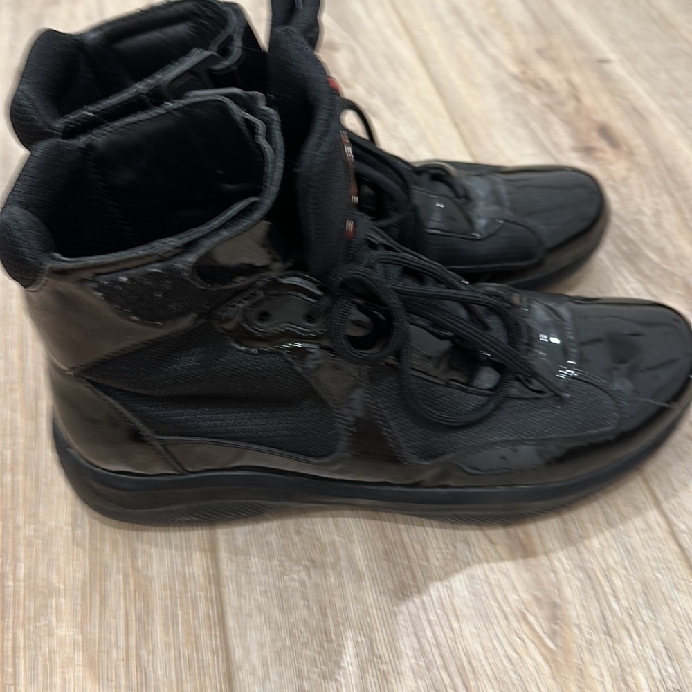 Prada High Top Patent Leather Sneakers - Picture 2 of 4